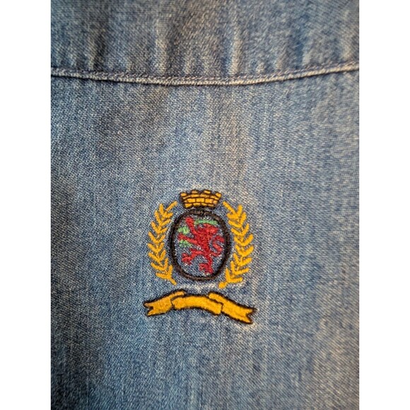 Tommy Hilfiger Golf  Blue Long Sleeve Denim Button Shirt Size Large - Picture 2 of 6